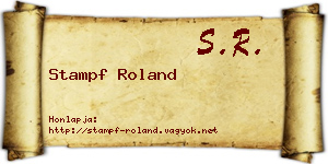 Stampf Roland névjegykártya